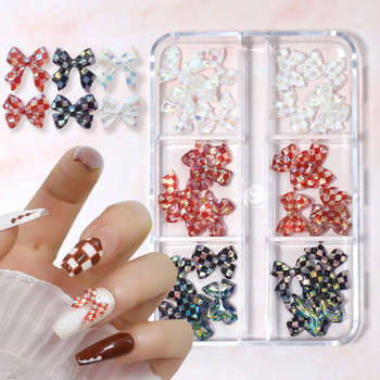 30 бр. Черно, бяло, червено 3D Bowknot Nail Art Decorations Bow Resin Nails Charms Ornament Jewelry Manicure Classic DIY Accessories
