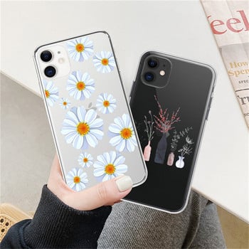 Θήκη Art Flowers Pattern για iPhone 12 11 Pro Max XS Max XR X 6 6S 7 8 Plus 5 5S SE 2020 12 Mini 13 Pro Max Soft TPU Clear Cover