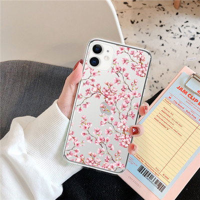 Калъф Art Flowers Pattern Case за iPhone 12 11 Pro Max XS Max XR X 6 6S 7 8 Plus 5 5S SE 2020 12 Mini 13 Pro Max Soft TPU Clear Cover