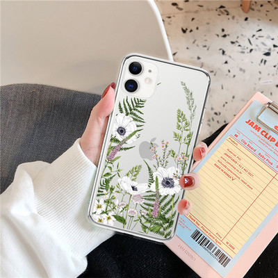 Калъф Art Flowers Pattern Case за iPhone 12 11 Pro Max XS Max XR X 6 6S 7 8 Plus 5 5S SE 2020 12 Mini 13 Pro Max Soft TPU Clear Cover