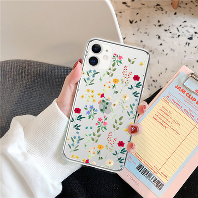 Калъф Art Flowers Pattern Case за iPhone 12 11 Pro Max XS Max XR X 6 6S 7 8 Plus 5 5S SE 2020 12 Mini 13 Pro Max Soft TPU Clear Cover