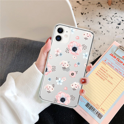 Калъф Art Flowers Pattern Case за iPhone 12 11 Pro Max XS Max XR X 6 6S 7 8 Plus 5 5S SE 2020 12 Mini 13 Pro Max Soft TPU Clear Cover