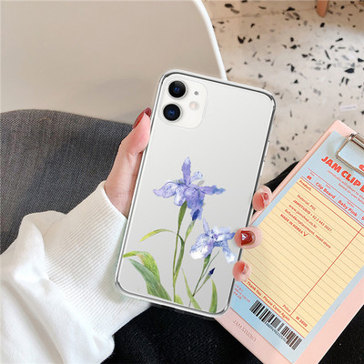 Калъф Art Flowers Pattern Case за iPhone 12 11 Pro Max XS Max XR X 6 6S 7 8 Plus 5 5S SE 2020 12 Mini 13 Pro Max Soft TPU Clear Cover