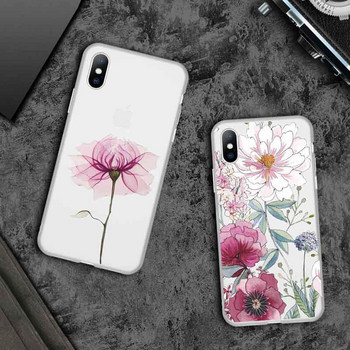 Красив калъф с цветя Lovebay за iPhone 13 12 11 14 Pro Max XS Max XR X 7 8 6 Plus 5 5S 2020 12 Mini Matte Soft TPU Clear Cover