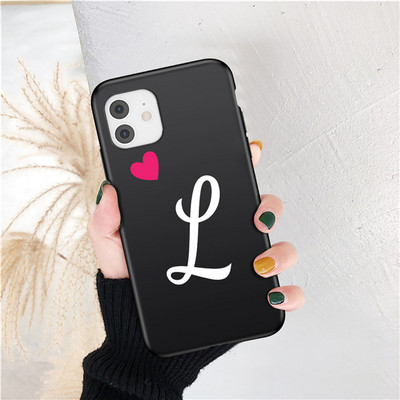 Armas roosa Love Heart telefoniümbris iPhone 13 Pro Max 13 Mini 12Pro 12 11 Pro Max jaoks, algustäht A kuni Z Pehme silikoonist tagakaas