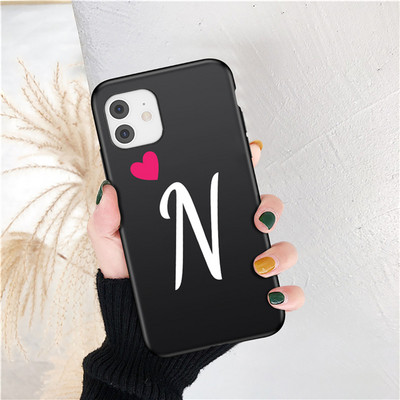 Armas roosa Love Heart telefoniümbris iPhone 13 Pro Max 13 Mini 12Pro 12 11 Pro Max jaoks, algustäht A kuni Z Pehme silikoonist tagakaas