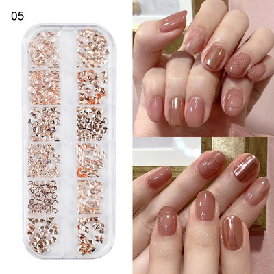 6 tinkleliai natūralūs abalone jūros kriauklės nagų dailės dekoravimas 3D netaisyklingo gabalo fragmentai tekstūros dribsniai nagų žavesiai manikiūro aksesuarai