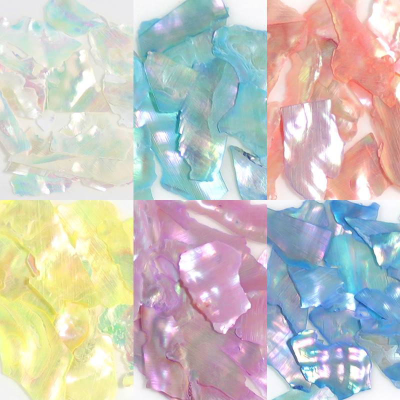 6 tinkleliai natūralūs abalone jūros kriauklės nagų dailės dekoravimas 3D netaisyklingo gabalo fragmentai tekstūros dribsniai nagų žavesiai manikiūro aksesuarai