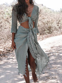 Bikinx Sarong maske s resicama Ljetna haljina za plažu Seksi bikiniji 2021. mujer kaftan kardigan ženski kupaći kostim Gossamer kupaći kostim pareo