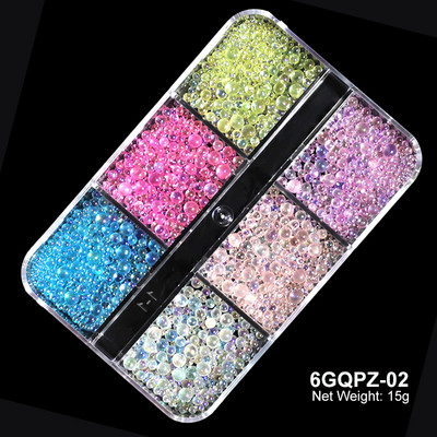 Nail Art AB Caviar Mărgele Strasuri pentru unghii Cristal 3D Mingi minuscule de sticlă Decorare Micro margele Unghii Charms Accesorii pentru manichiură