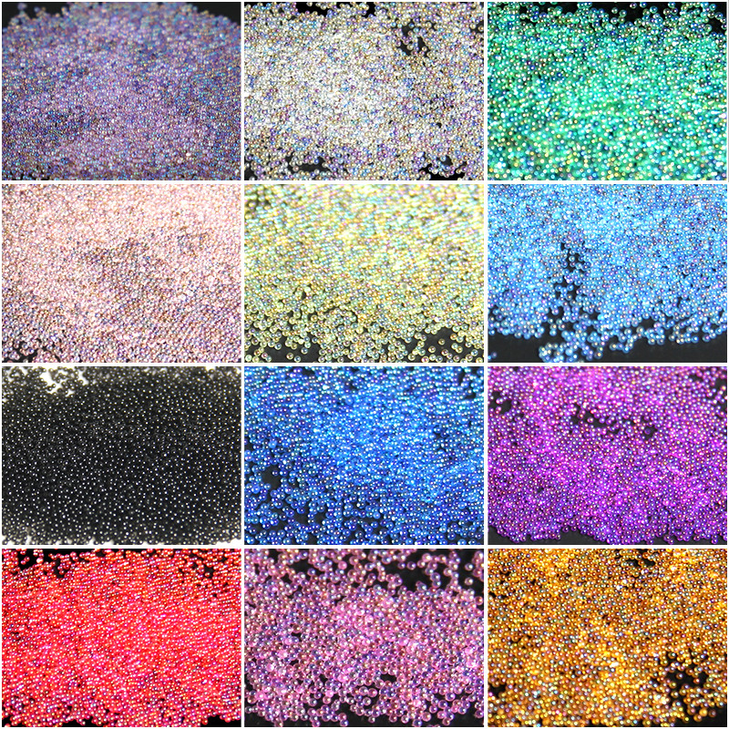 Nail Art AB Caviar Mărgele Strasuri pentru unghii Cristal 3D Mingi minuscule de sticlă Decorare Micro margele Unghii Charms Accesorii pentru manichiură