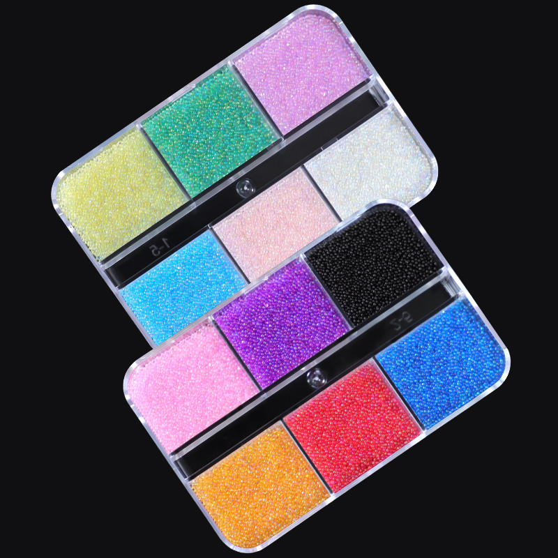 Nail Art AB Caviar Mărgele Strasuri pentru unghii Cristal 3D Mingi minuscule de sticlă Decorare Micro margele Unghii Charms Accesorii pentru manichiură