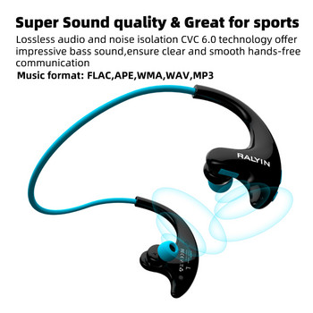 Ralyin/Newsmy 8GB mp3 музикален плейър bluetooth слушалки спортни водоустойчиви безжични слушалки bluetooth слушалки за телефон
