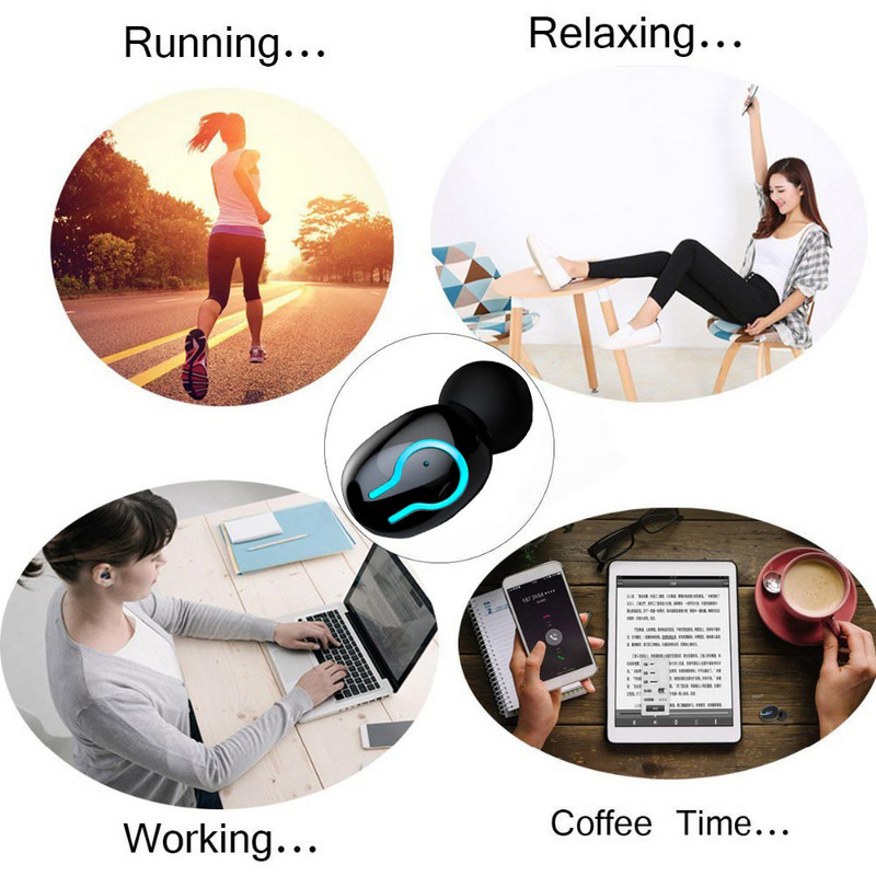 HBQ Q66 TWS Bluetooth 5.0 slušalice, bežične slušalice, sportske vodootporne stereo slušalice s dvostrukim mikrofonom, kućište za punjenje baterije od 6000 mAh