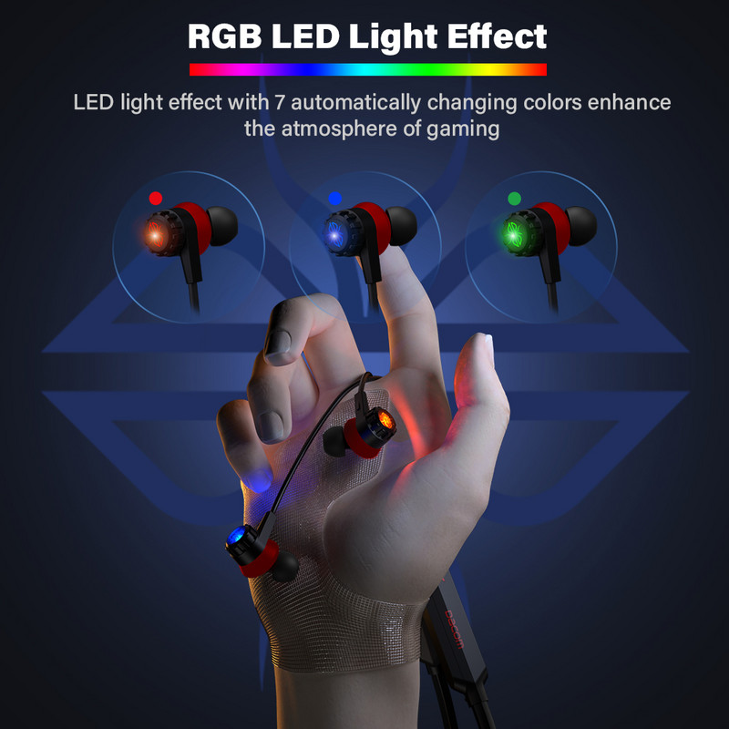 Dacom GH02 Gaming Bluetooth Earphone Apt-X HD Super Bass Wireless Earbuds Ακουστικά με Mic RGB LED φως για κινητό τηλέφωνο