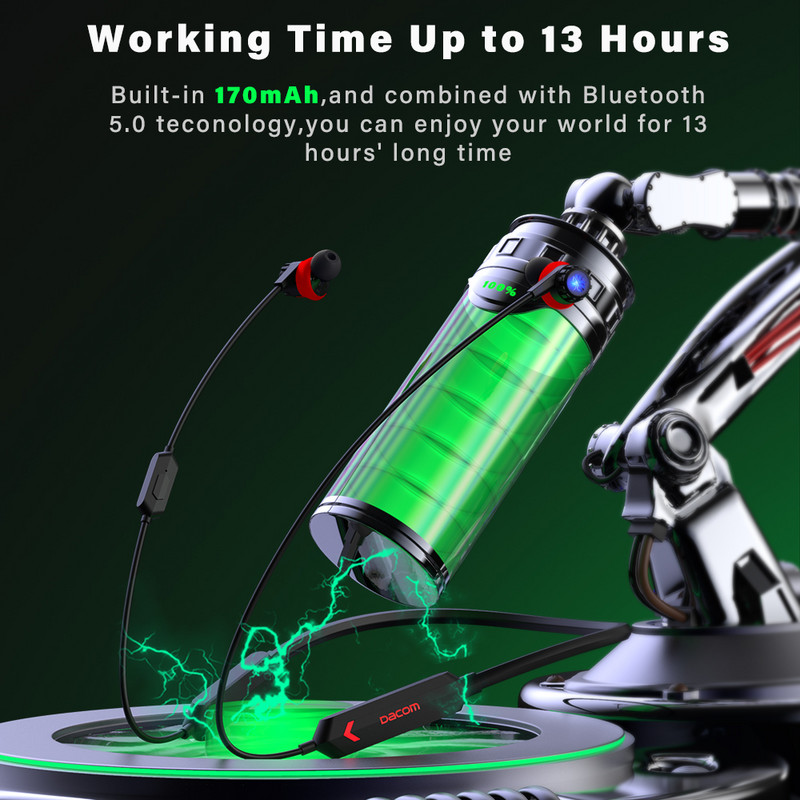 Dacom GH02 Gaming Bluetooth Earphone Apt-X HD Super Bass Wireless Earbuds Ακουστικά με Mic RGB LED φως για κινητό τηλέφωνο