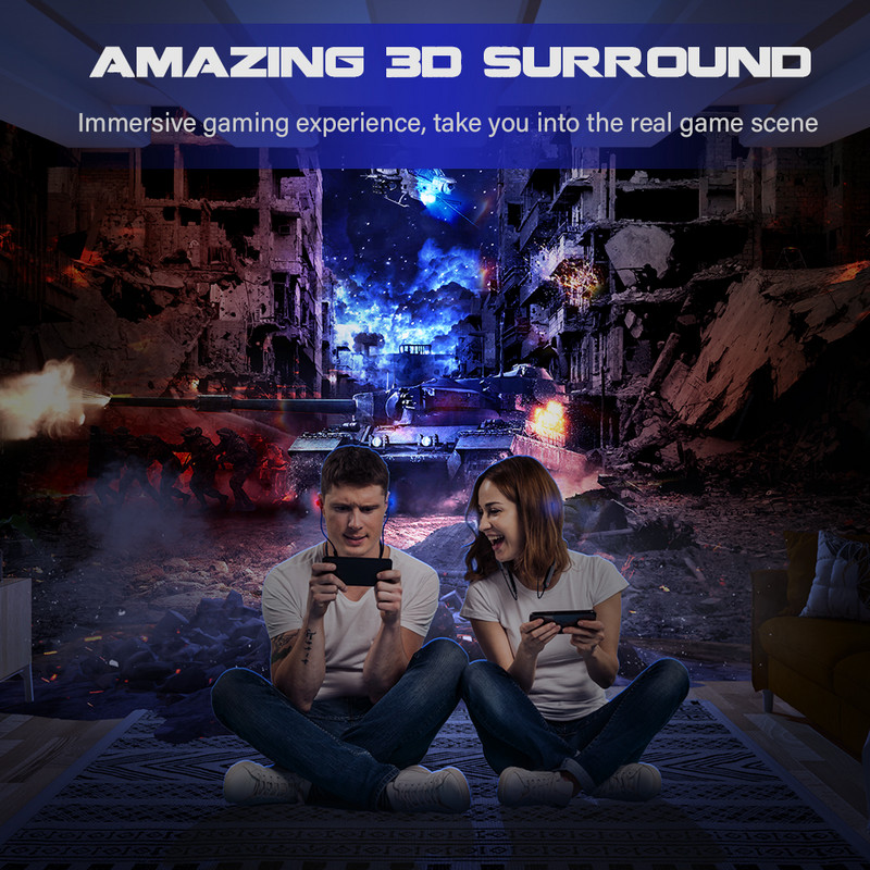 Dacom GH02 Gaming Bluetooth Earphone Apt-X HD Super Bass Wireless Earbuds Ακουστικά με Mic RGB LED φως για κινητό τηλέφωνο