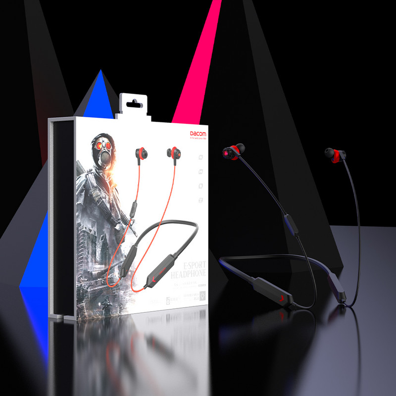 Dacom GH02 Gaming Bluetooth Earphone Apt-X HD Super Bass Wireless Earbuds Ακουστικά με Mic RGB LED φως για κινητό τηλέφωνο