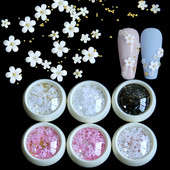 Roz, alb, negru, acrilic, flori, decorare pentru arta unghiilor