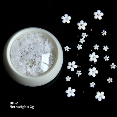 Roz, alb, negru, acrilic, flori, decorare pentru arta unghiilor