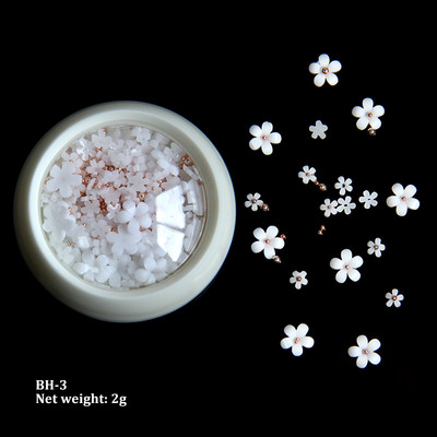 Roz, alb, negru, acrilic, flori, decorare pentru arta unghiilor