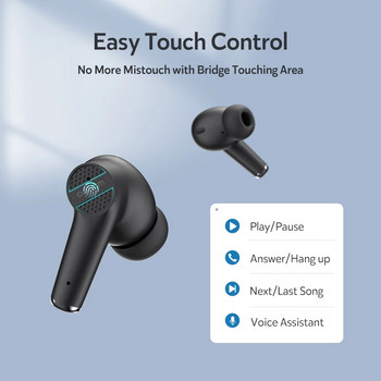 Dacom TinyPods ENC Bluetooth слушалка с 4 микрофона Безжични стерео слушалки IPX5 Спортни шумопотискащи слушалки Бас слушалки