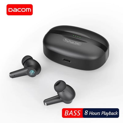 Căști Bluetooth Dacom TinyPods ENC cu 4 microfoane Căști stereo wireless IPX5 Sport Căști cu anulare a zgomotului Căști bass