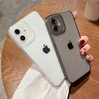 Защита на камерата Меки прозрачни калъфи за телефони за iPhone 13 Pro Max 12 11 XS Max XR X 7 8 Plus 13Pro 14 Удароустойчив прозрачен капак