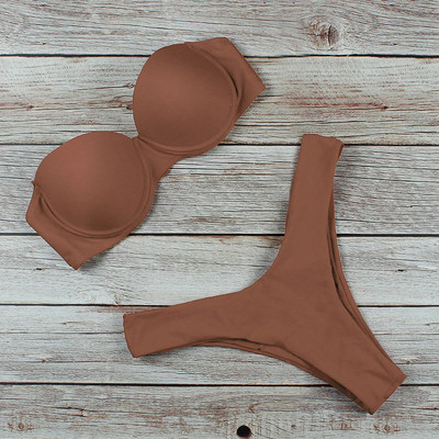 Szexi mikrotangas bikini 2021, váll nélküli fürdőruha, női magas vágású fürdőruha kötszer brazil fürdőruha úszóbikini Mujer