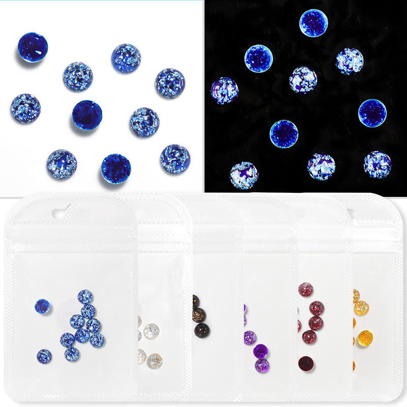 Akrilni ukrasi za nokte 3D poluokrugli zeleni crveni plavi kuglični nokti od aluminijske folije nakit privjesci ukrasi dodaci za manikuru