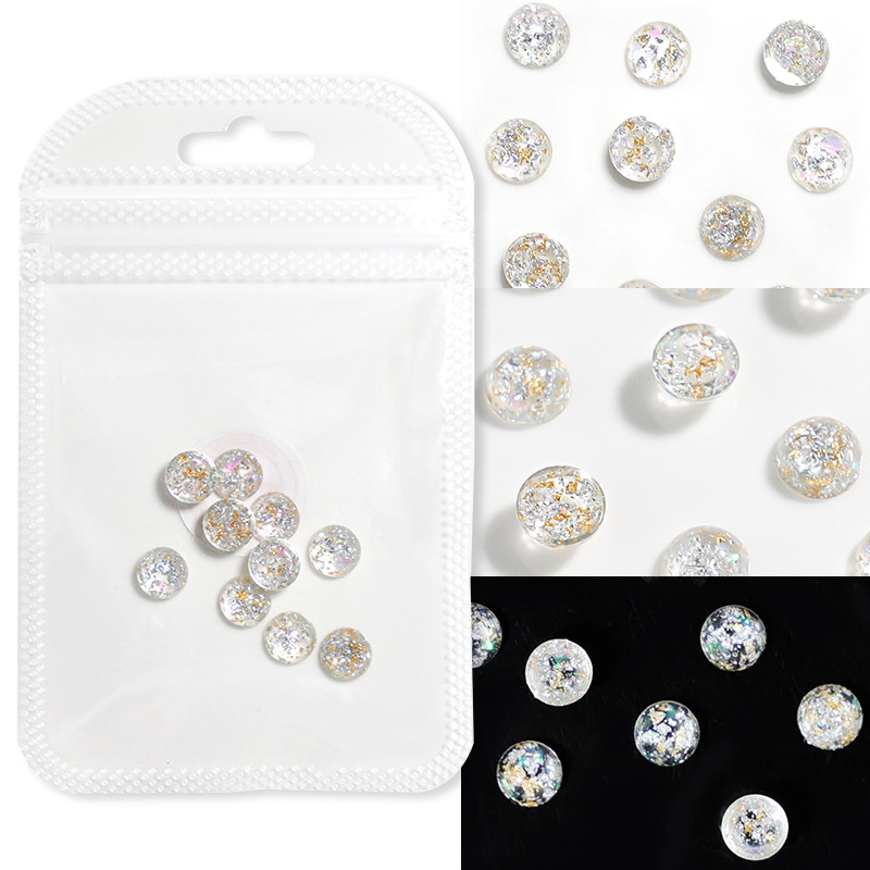 Akrilni ukrasi za nokte 3D poluokrugli zeleni crveni plavi kuglični nokti od aluminijske folije nakit privjesci ukrasi dodaci za manikuru