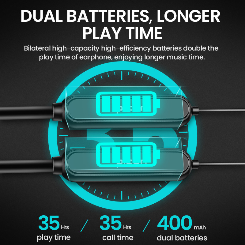 Căști Bluetooth Picun X3 IPX6, impermeabile, rezistente la transpirație, sport, alergare, căști fără fir, cu design magnetic, cu bandă pentru gât, căști stereo