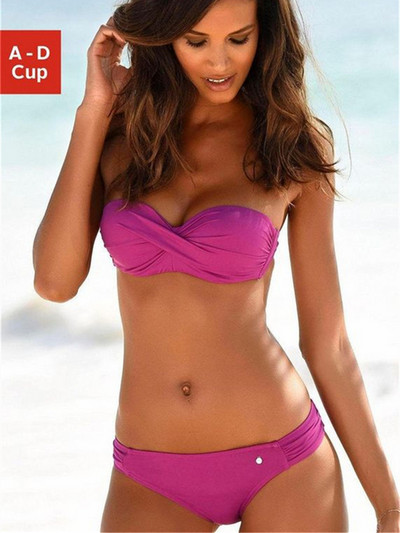 Szexi női fürdőruha, 2022, új Push Up bikini tömör fürdőruha, női fürdőruha, 2 darabos Monokini biquini