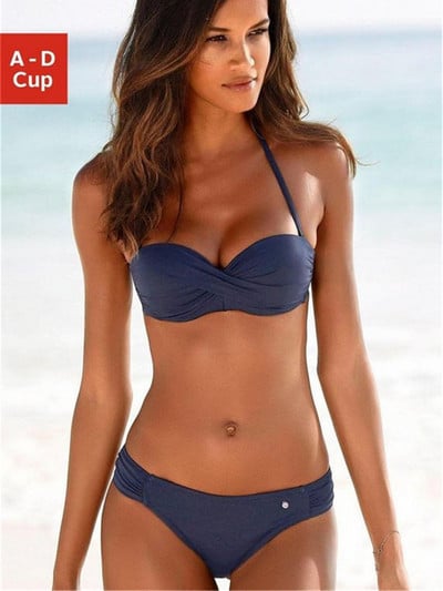 Szexi női fürdőruha, 2022, új Push Up bikini tömör fürdőruha, női fürdőruha, 2 darabos Monokini biquini