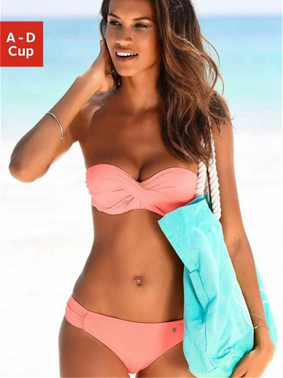 Szexi női fürdőruha, 2022, új Push Up bikini tömör fürdőruha, női fürdőruha, 2 darabos Monokini biquini