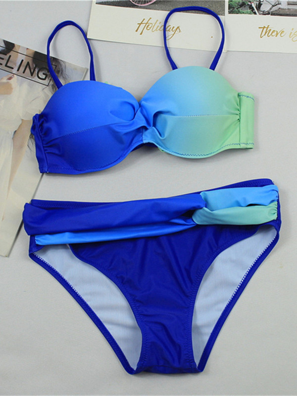 Szexi női fürdőruha, 2022, új Push Up bikini tömör fürdőruha, női fürdőruha, 2 darabos Monokini biquini
