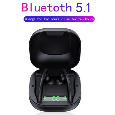 Power HBQ Pro Q62 TWS Wireless 5.1 Bluebooth Earphone Stereo Sport Ear Hook Earphones 950mah Водоустойчиви слушалки с HD MIC