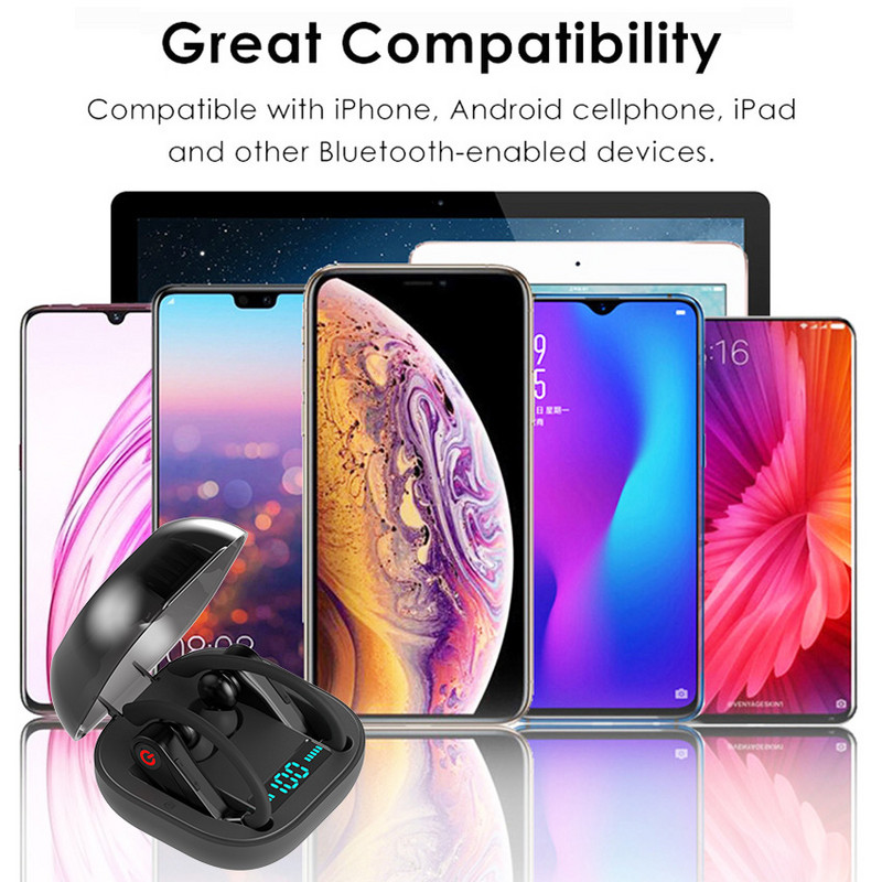 Power HBQ Pro Q62 TWS Wireless 5.1 Bluebooth Ακουστικά Stereo Sport Ear Hook Ακουστικά 950mah Αδιάβροχα ακουστικά με HD MIC