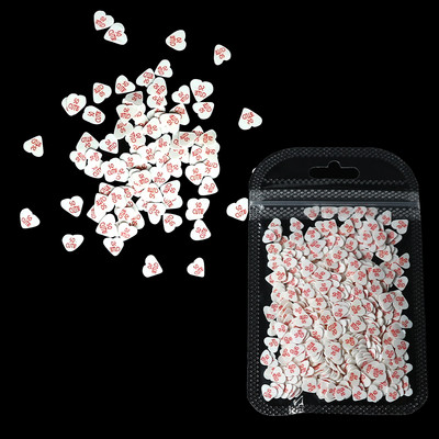 Love Nail Art flitterek Red Flake Nail Art Dekorációk Agyag Szelet Drágakövek Valentin-napi Manikűr tervezés Professzionális kiegészítők