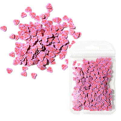 Love Nail Art flitterek Red Flake Nail Art Dekorációk Agyag Szelet Drágakövek Valentin-napi Manikűr tervezés Professzionális kiegészítők