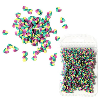 Love Nail Art flitterek Red Flake Nail Art Dekorációk Agyag Szelet Drágakövek Valentin-napi Manikűr tervezés Professzionális kiegészítők