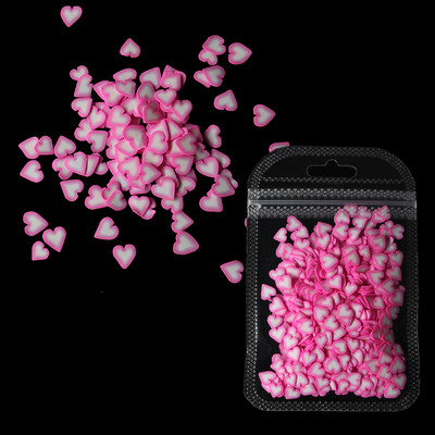 Love Nail Art flitterek Red Flake Nail Art Dekorációk Agyag Szelet Drágakövek Valentin-napi Manikűr tervezés Professzionális kiegészítők