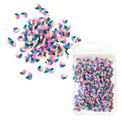 Love Nail Art flitterek Red Flake Nail Art Dekorációk Agyag Szelet Drágakövek Valentin-napi Manikűr tervezés Professzionális kiegészítők