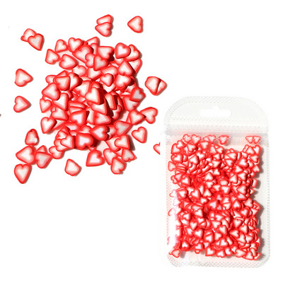 Love Nail Art flitterek Red Flake Nail Art Dekorációk Agyag Szelet Drágakövek Valentin-napi Manikűr tervezés Professzionális kiegészítők