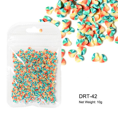 10g/zsák Gyümölcs szeletek Körömdíszek Karácsonyi Mikulás Virágok 3D Polimer Flitterek Agyag Design Matricák Barkács köröm Kiegészítők