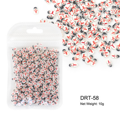 10g/zsák Gyümölcs szeletek Körömdíszek Karácsonyi Mikulás Virágok 3D Polimer Flitterek Agyag Design Matricák Barkács köröm Kiegészítők