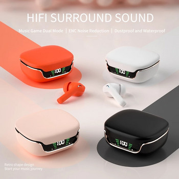 TWS Bluetooth 5.3 Слушалки Безжични слушалки HIFI Стерео гейминг Спортни слушалки с микрофон ENC Слушалки с шумопотискане