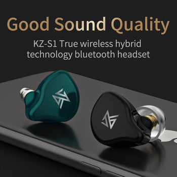 Τα νεότερα ακουστικά KZ S1 S1D TWS ασύρματα Bluetooth 5.0 Ακουστικά αφής Ακουστικά δυναμικής υβριδικής μονάδας προγράμματος οδήγησης Ακουστικά ακύρωσης θορύβου