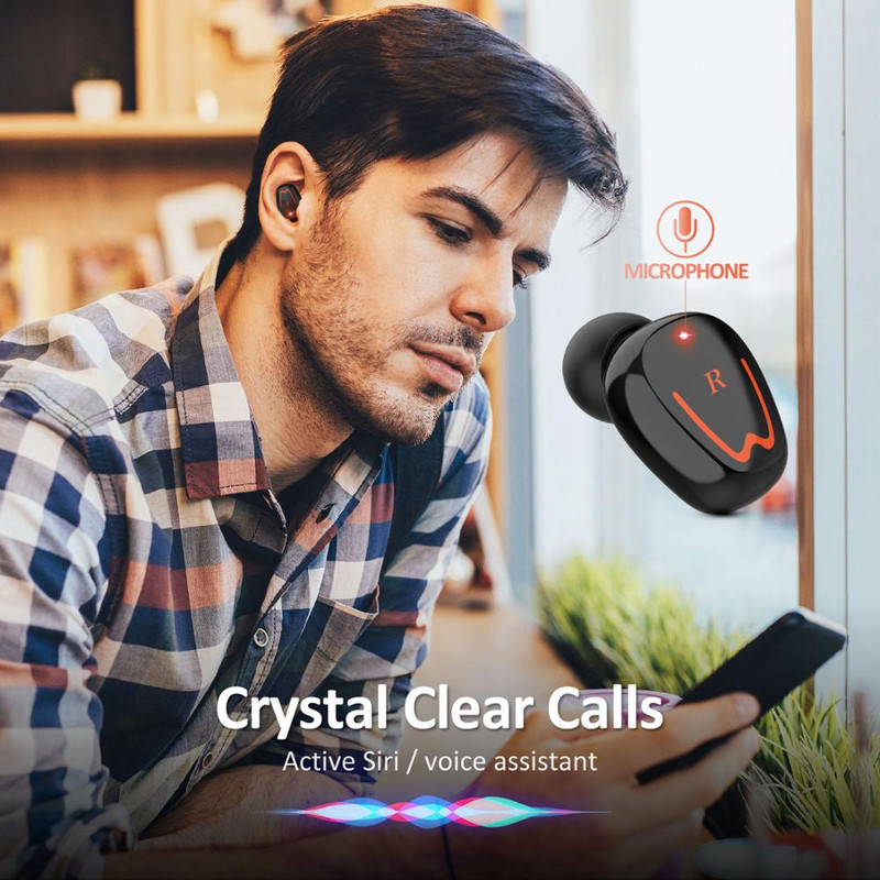 V1 TWS Bluetooth 5.0 slušalice bežične Bluetooth slušalice s poništavanjem buke IPX7 vodootporne sportske slušalice s kućištem za punjenje