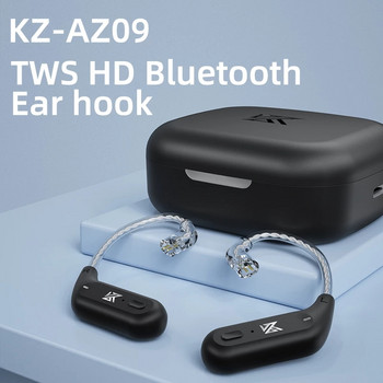 Оригинален безжичен кабел за надграждане KZ AZ09, съвместим с Bluetooth 5.2 HIFI безжична кука за ухо C PIN конектор с калъф за зареждане